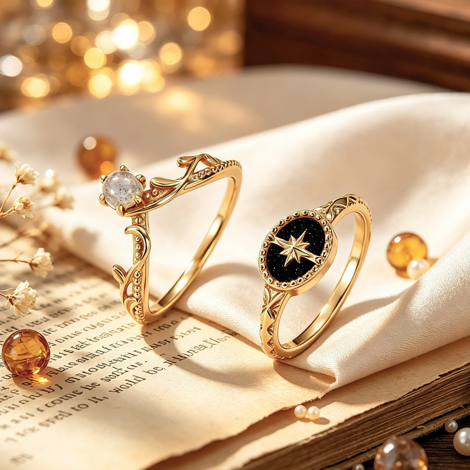 Additional view 3 of the VYLOREN V-Shaped Crystal Ring