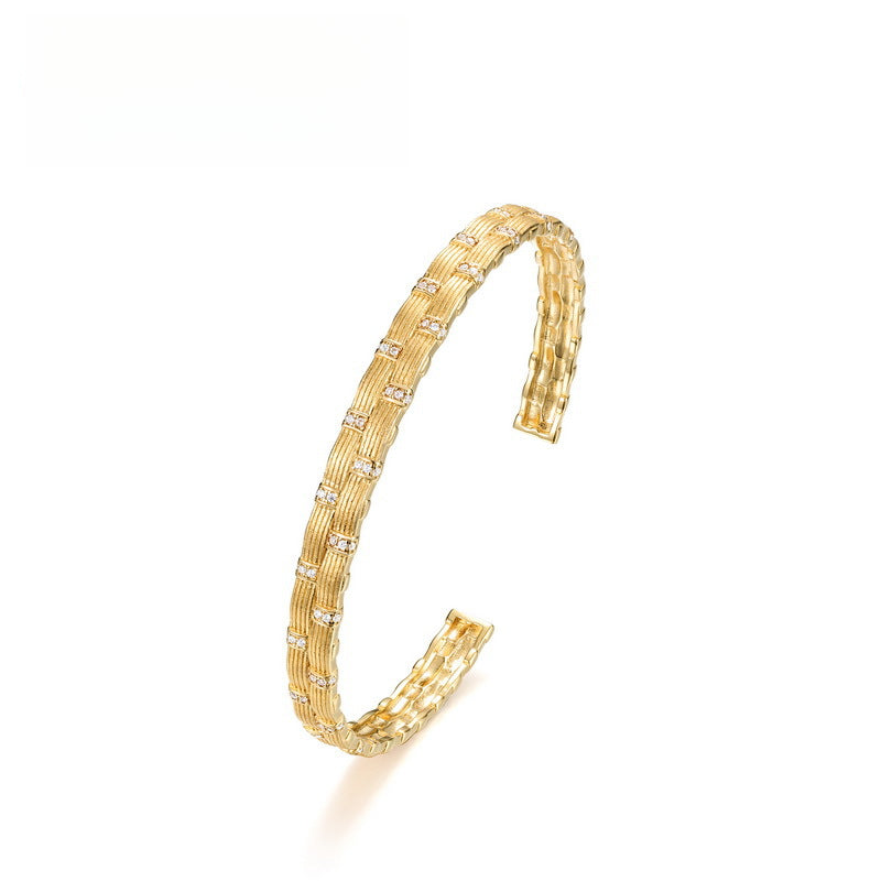 VYLOREN Vintage Woven Bracelet in gold-plated S925 sterling silver