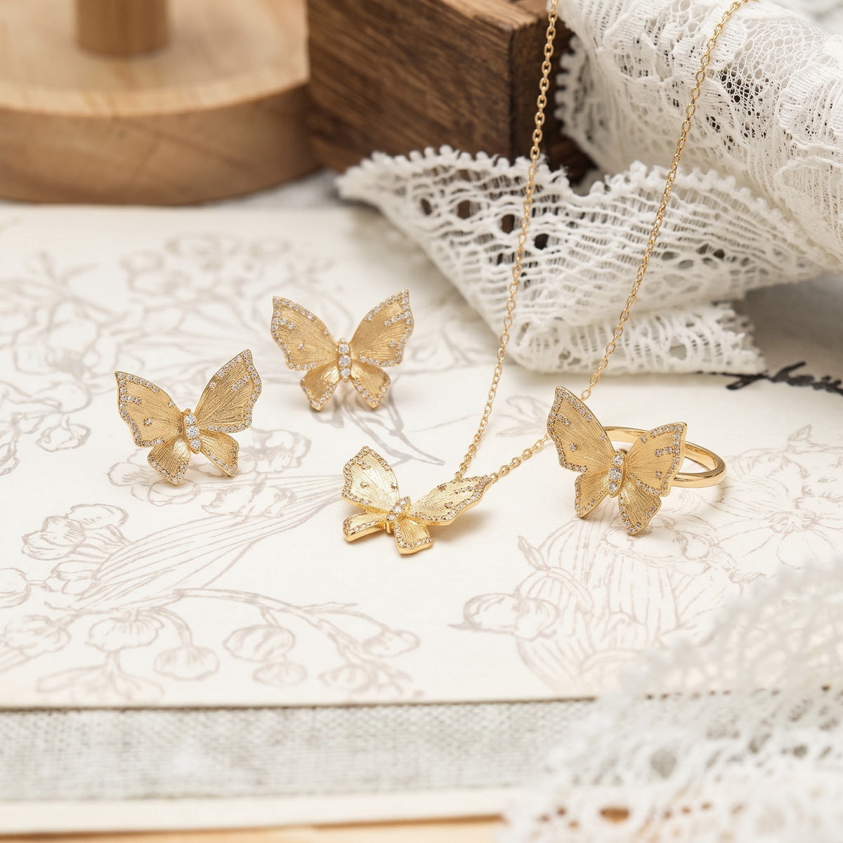 Additional view 5 of the VYLOREN Butterfly Jewelry Collection