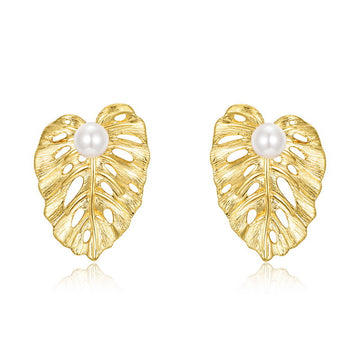 Earrings (10K gold + enamel)
