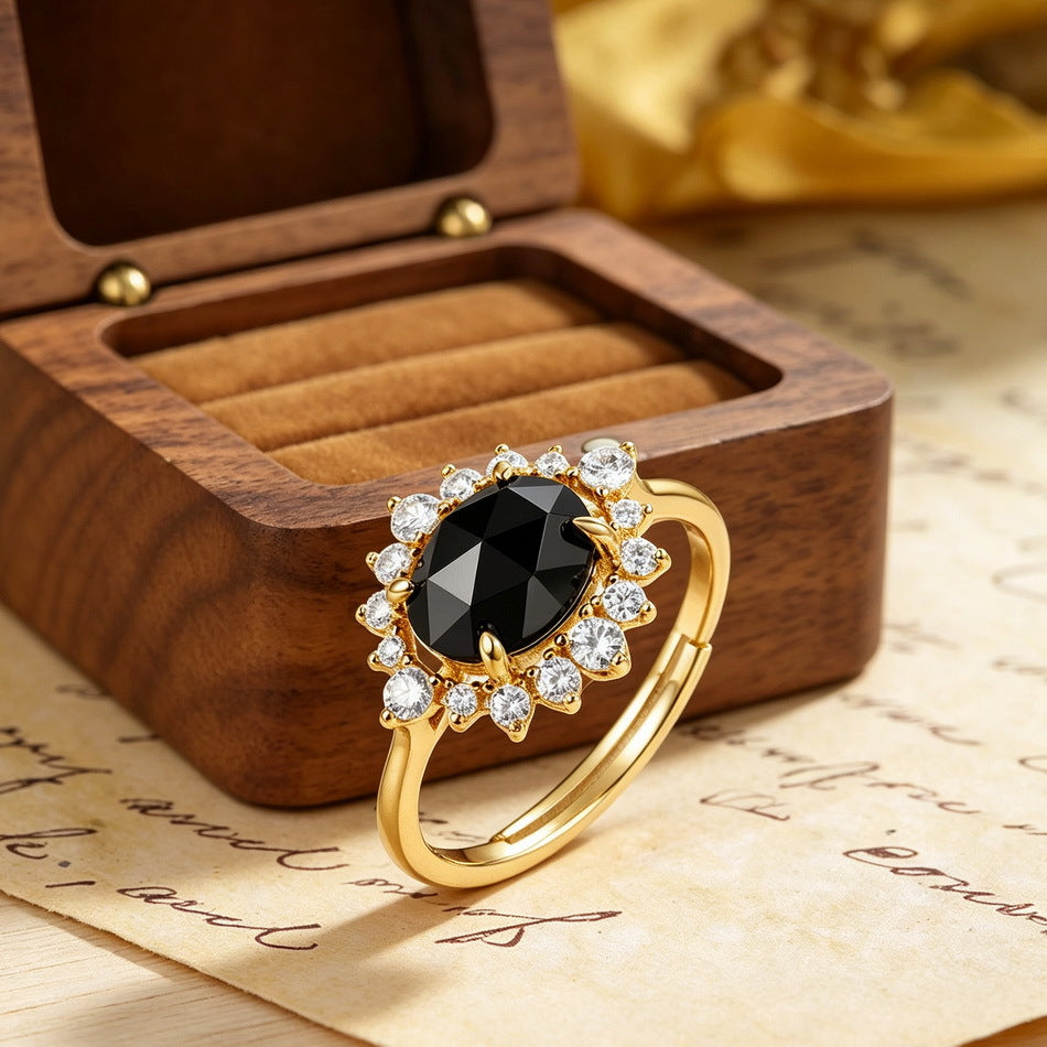 Additional view 4 of the VYLOREN Vintage Black Onyx Ring