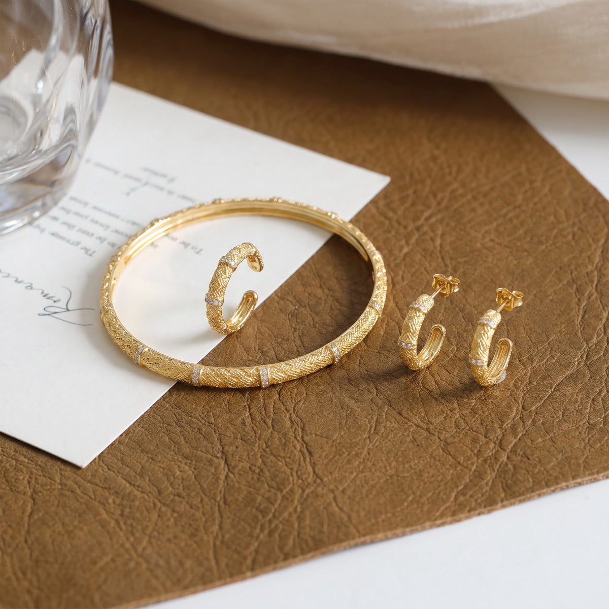 Additional view 4 of the VYLOREN Woven C-Hoop Earrings