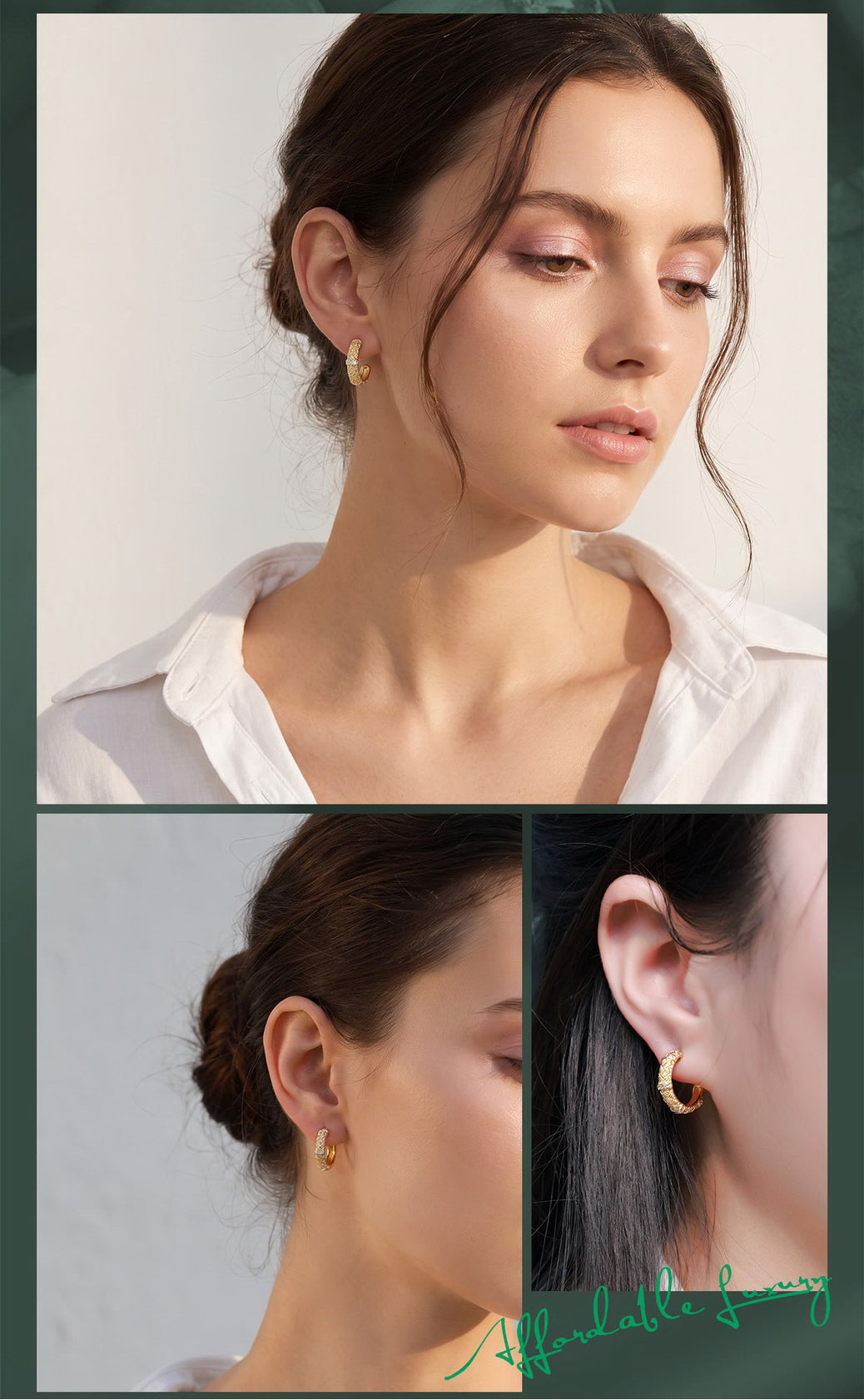 Additional view 8 of the VYLOREN Woven C-Hoop Earrings