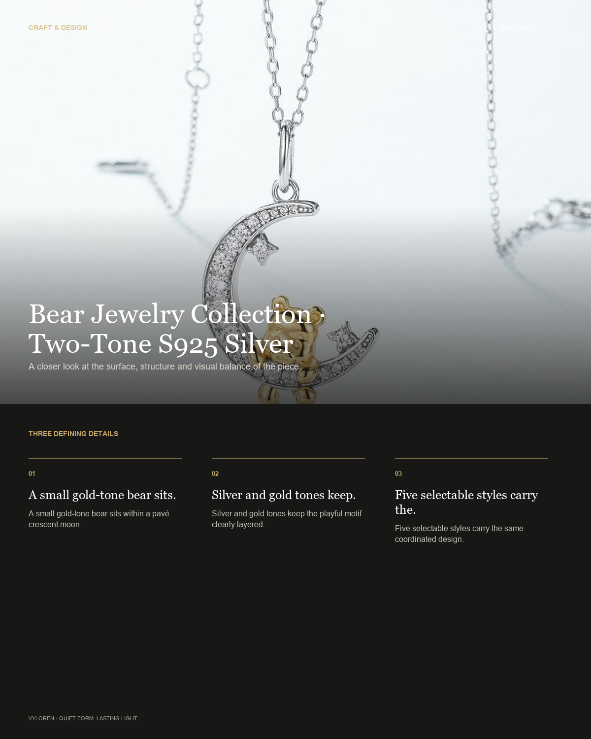 VYLOREN Bear Jewelry Collection craft and design card