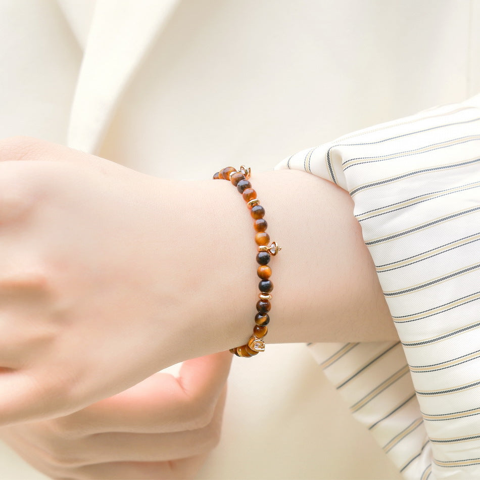 Additional view 4 of the VYLOREN Tiger's Eye Tassel Bracelet