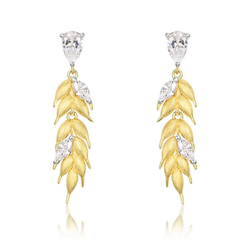 VYLOREN Wheat Ear Jewelry Collection in gold-plated S925 sterling silver