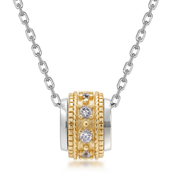 Bright silver + 10K gold (pendant does not include chain)