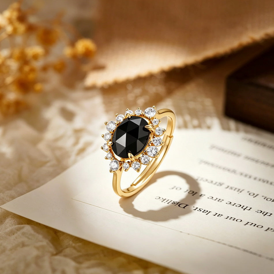 Additional view 3 of the VYLOREN Vintage Black Onyx Ring