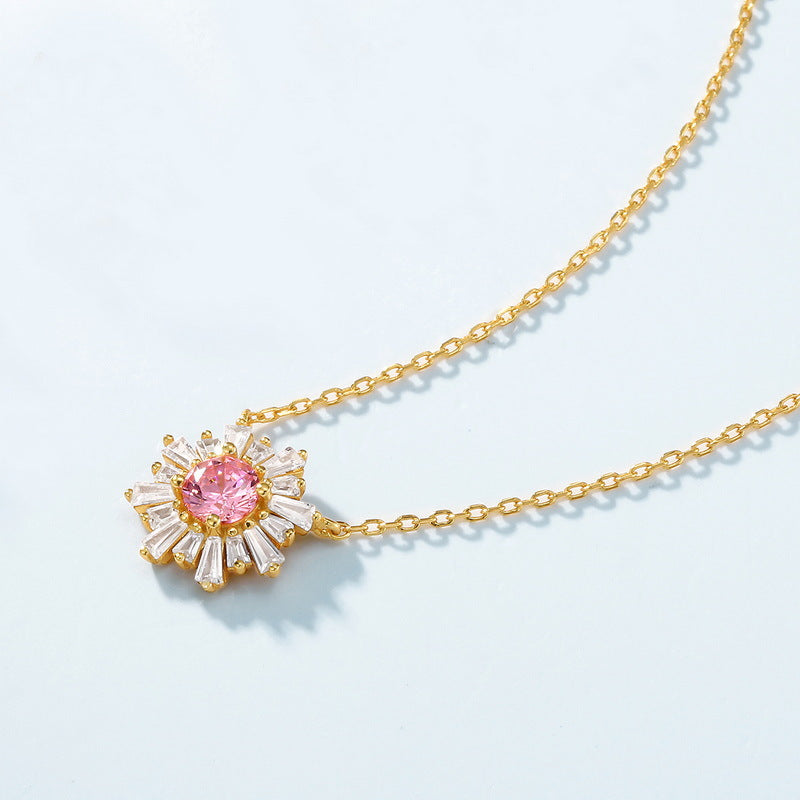 Additional view 5 of the Pink Pavé Sunflower Necklace
