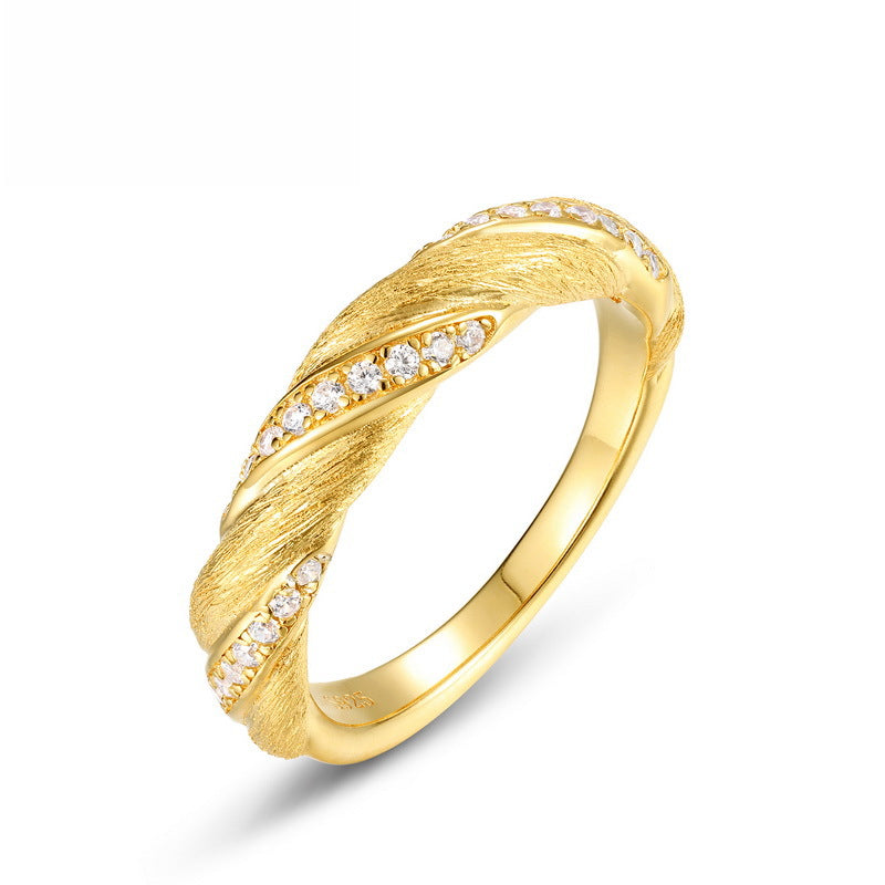 VYLOREN Möbius Brushed Ring in gold-plated S925 sterling silver