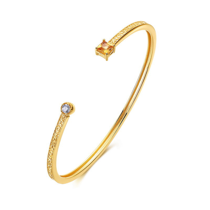 Additional view 5 of the VYLOREN Citrine Open Bangle