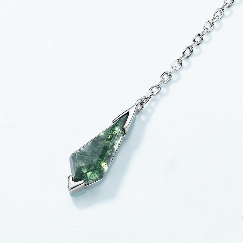 Additional view 9 of the VYLOREN Moss Green Drop Earrings