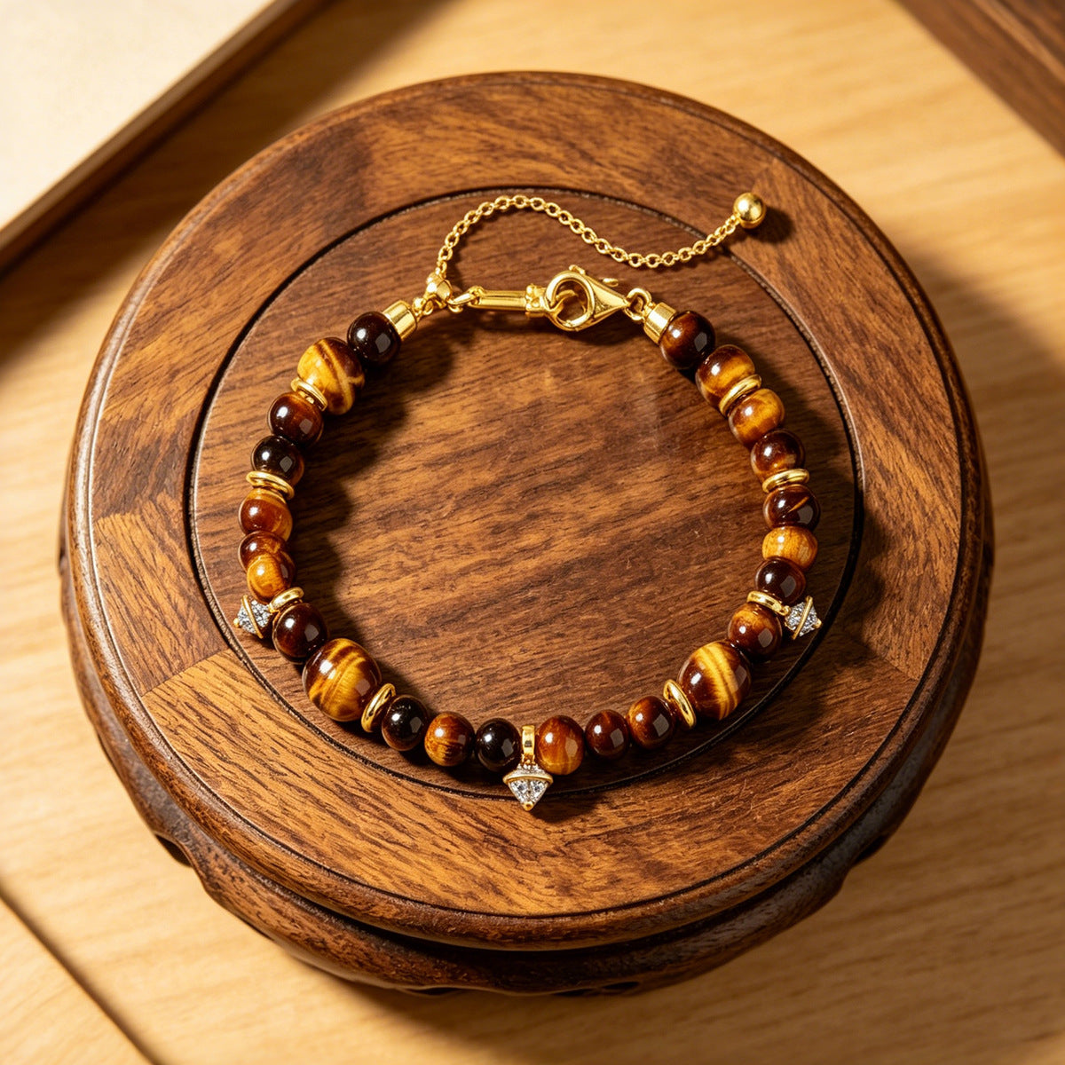 Additional view 3 of the VYLOREN Tiger's Eye Tassel Bracelet