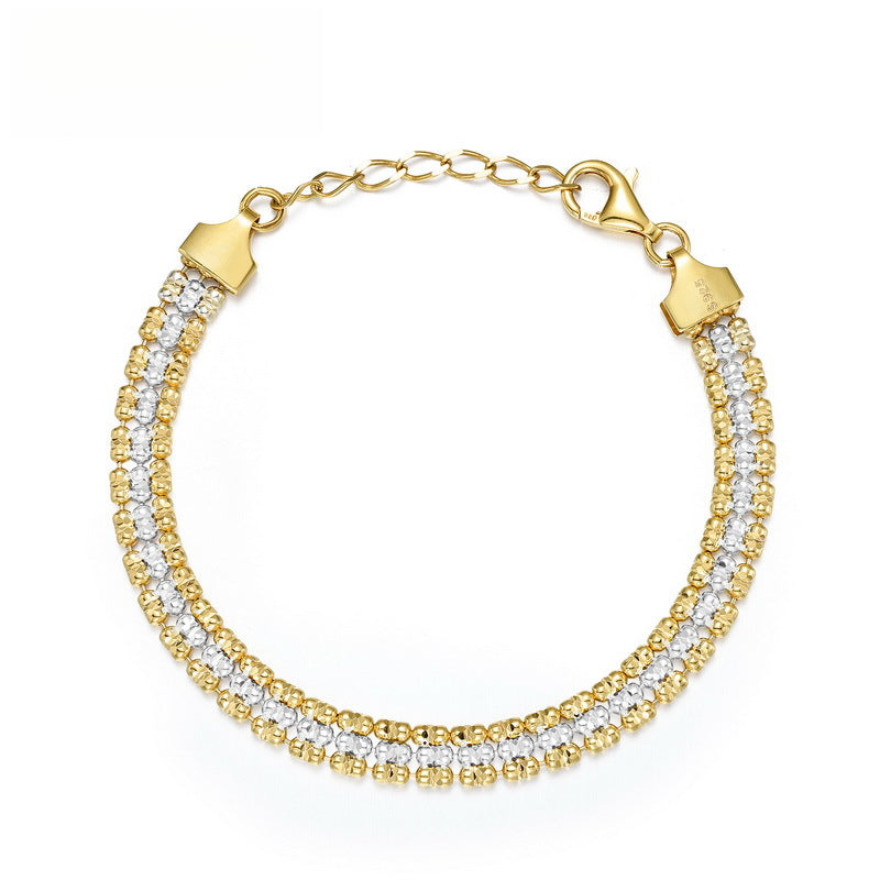 VYLOREN Triple-Row Crystal Bracelet in gold-plated S925 sterling silver