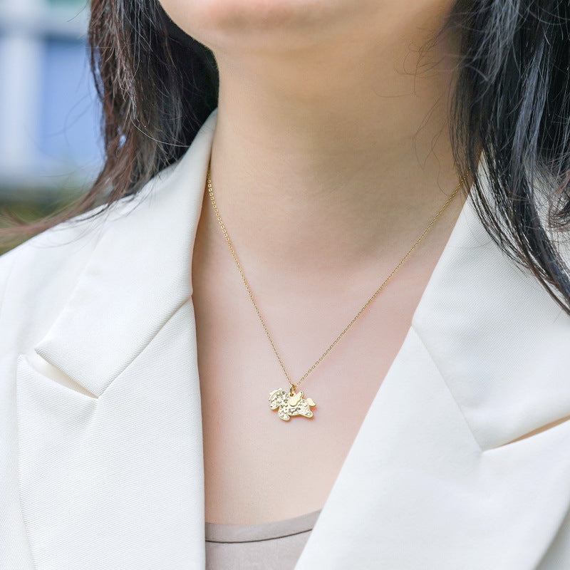 Additional view 2 of the VYLOREN Crushed Ice Unicorn Necklace