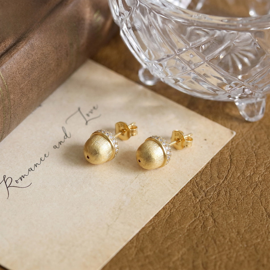 Additional view 2 of the Brushed Pinecone Drop Earrings