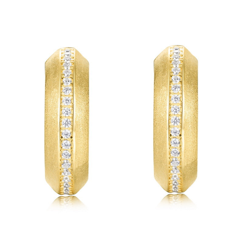 VYLOREN Single-Row Crystal Earrings in gold-plated S925 sterling silver