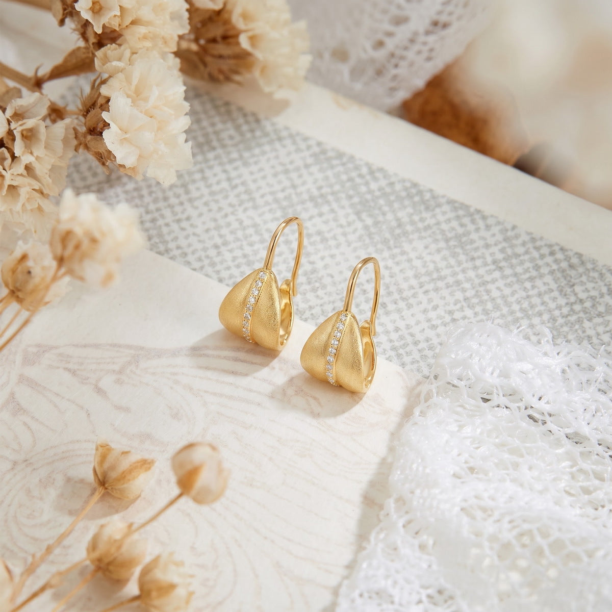 Additional view 3 of the Vintage Sandblasted Drop Earrings