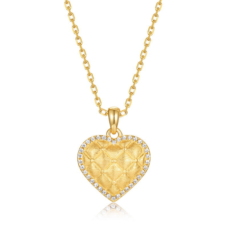VYLOREN gold-plated S925 silver heart pendant necklace