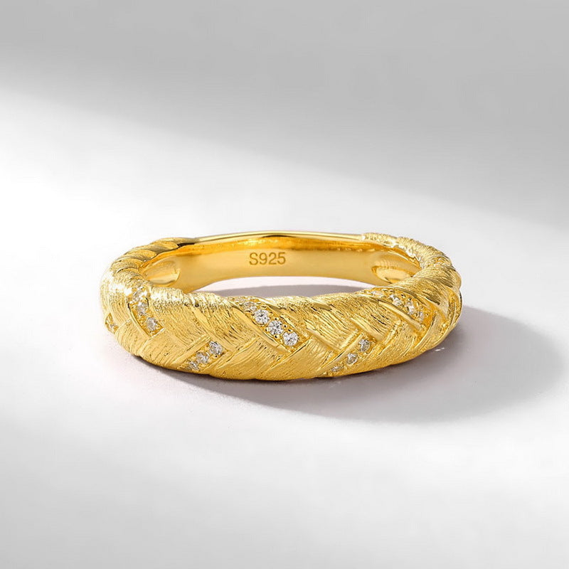 Additional view 3 of the VYLOREN Woven Wheat Ear Frosted Ring