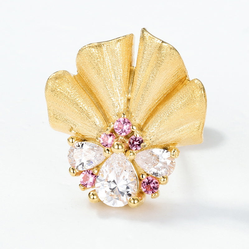 Additional view 3 of the Brushed Floral Drop Earrings