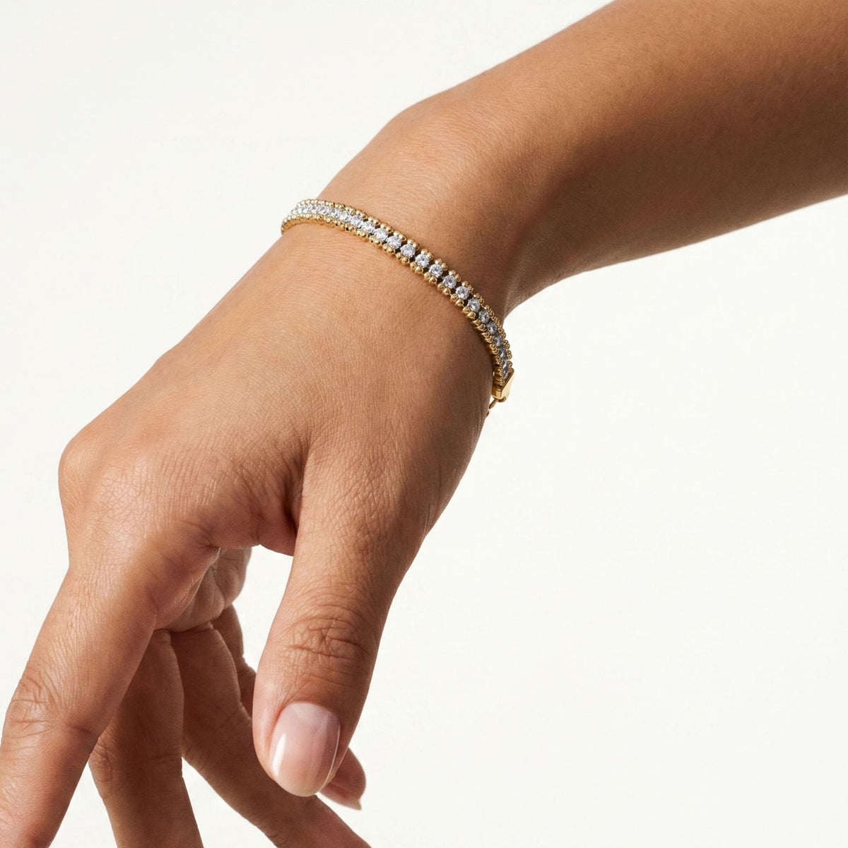 Additional view 2 of the VYLOREN Triple-Row Crystal Bracelet