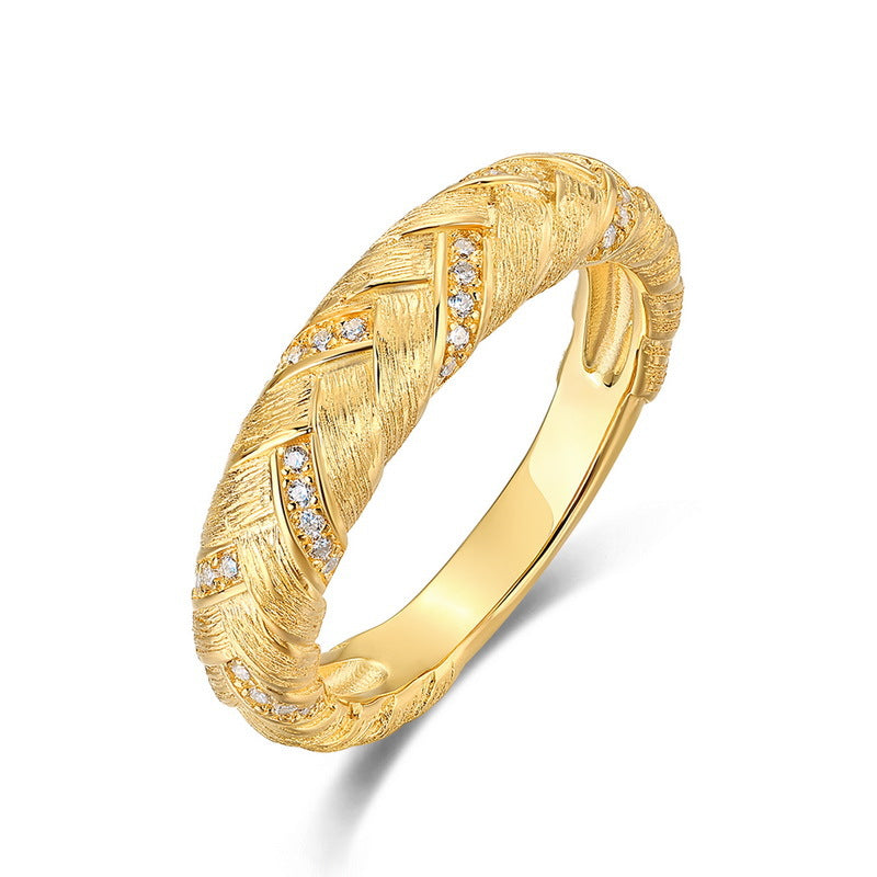 Additional view 6 of the VYLOREN Woven Wheat Ear Frosted Ring