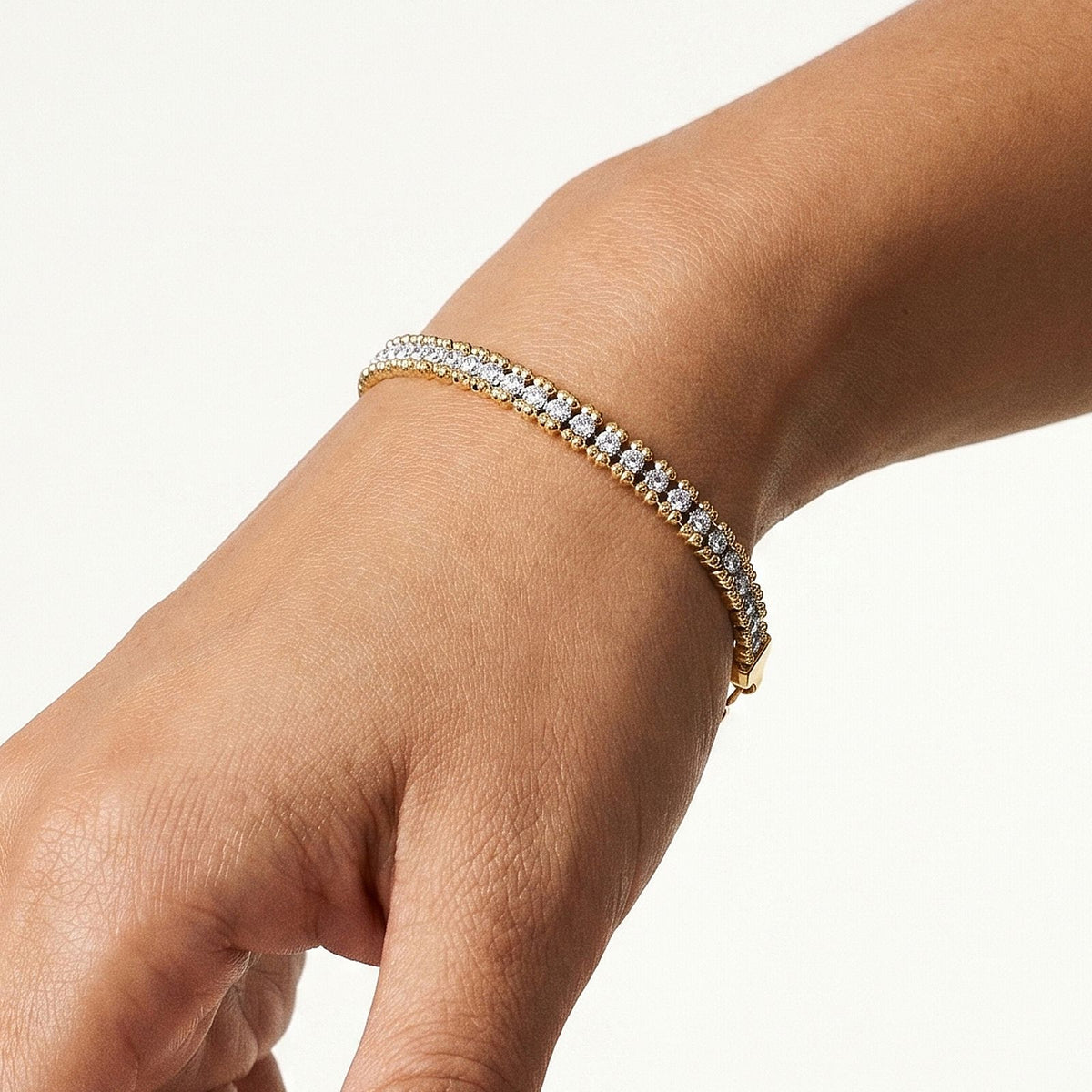 Additional view 3 of the VYLOREN Triple-Row Crystal Bracelet
