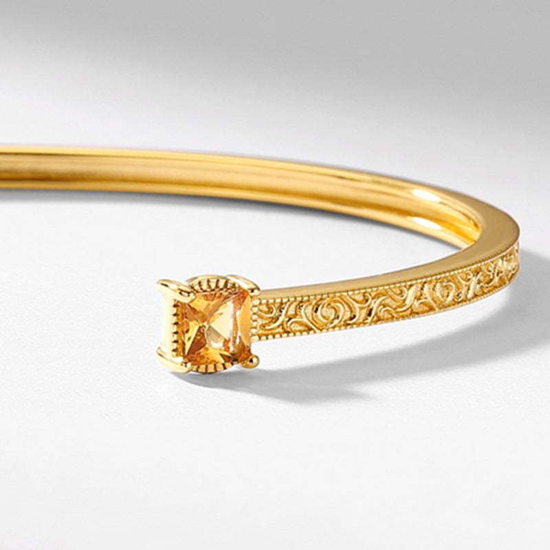 Additional view 4 of the VYLOREN Citrine Open Bangle