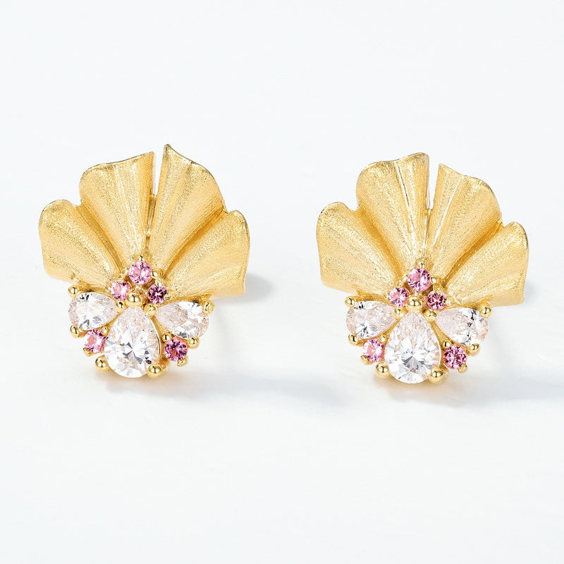 Additional view 4 of the Brushed Floral Drop Earrings