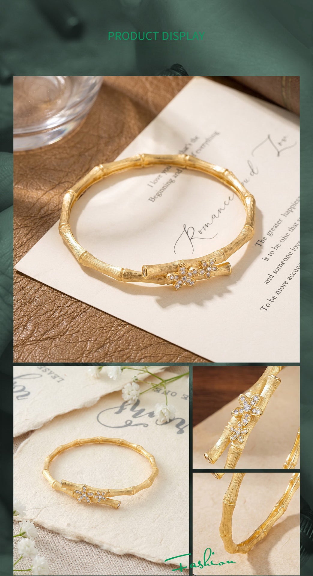 Additional view 10 of the VYLOREN Bamboo Knot Flower Bracelet
