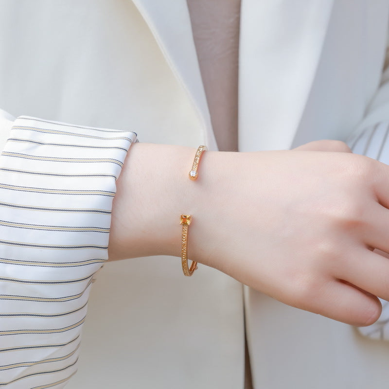 Additional view 2 of the VYLOREN Citrine Open Bangle