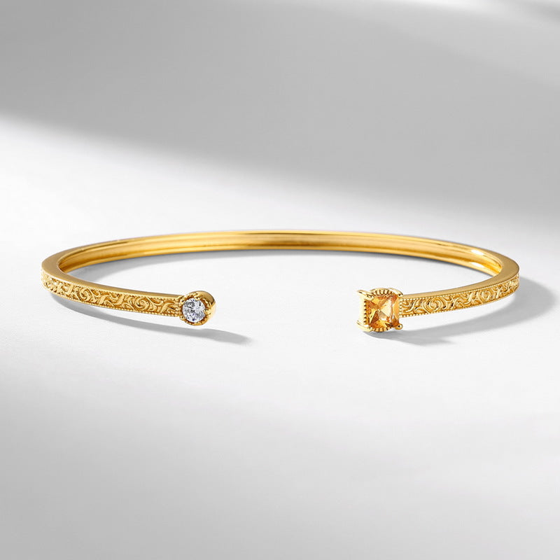 Additional view 3 of the VYLOREN Citrine Open Bangle