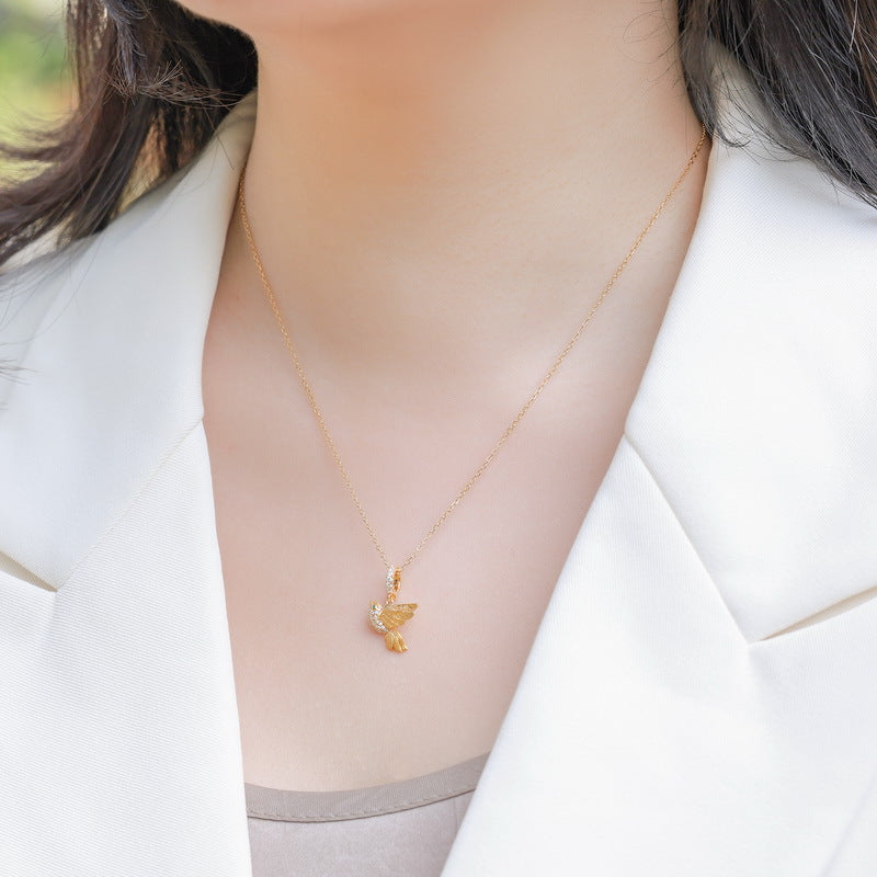 Additional view 2 of the VYLOREN Brushed Magpie Pendant Necklace