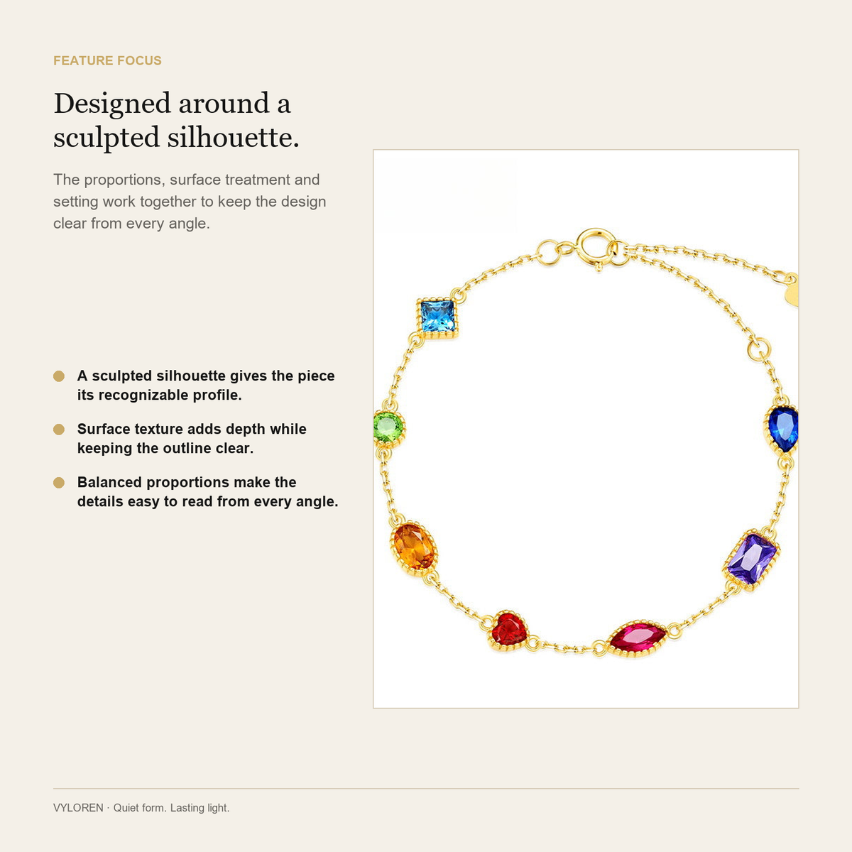 VYLOREN Court-Style Jewelry Collection feature focus card